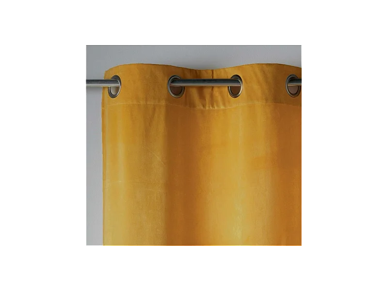 Rideau à Œillets "Velvetine" 140x240cm Jaune