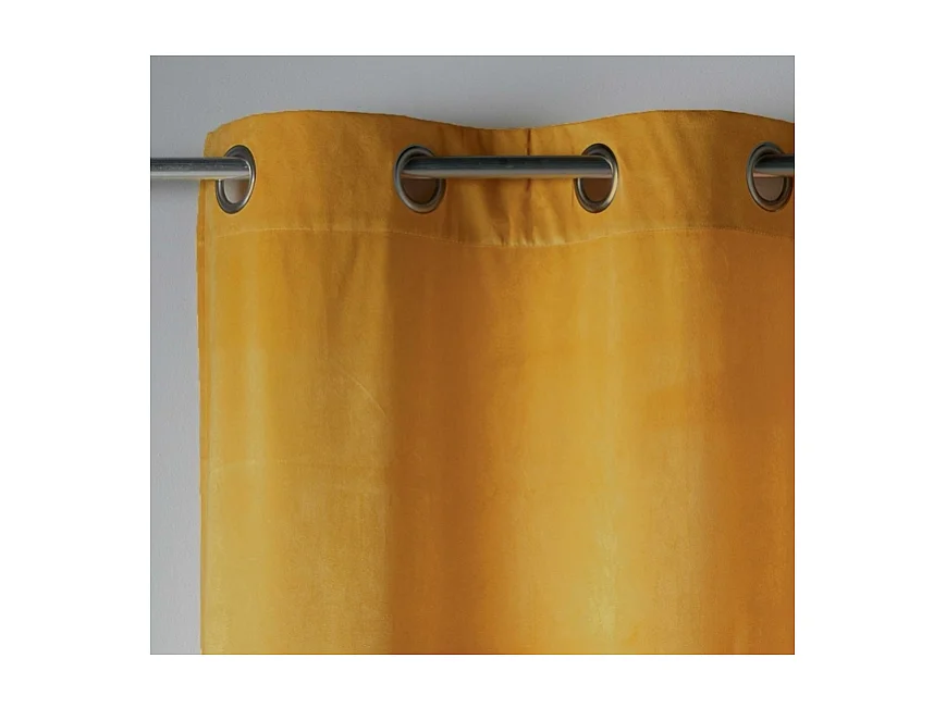 Rideau à Œillets "Velvetine" 140x240cm Jaune