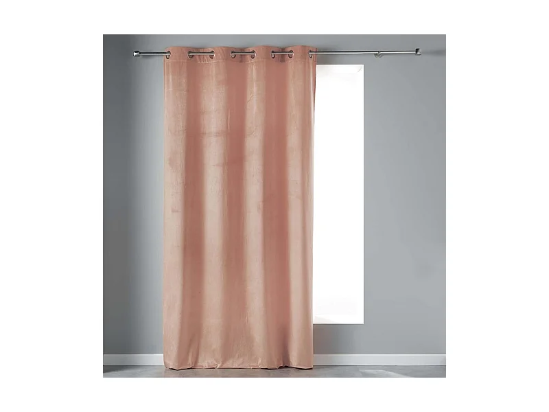 Rideau à Œillets "Velvetine" 140x240cm Rose Dragée