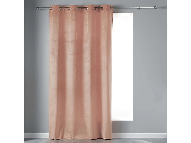 Rideau à Œillets "Velvetine" 140x240cm Rose Dragée