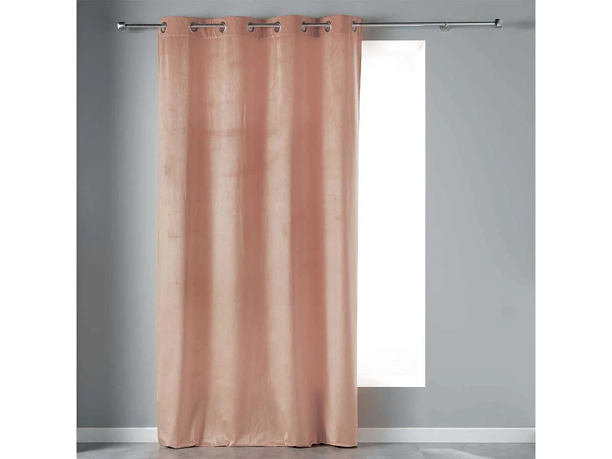 Rideau à Œillets "Velvetine" 140x240cm Rose Dragée