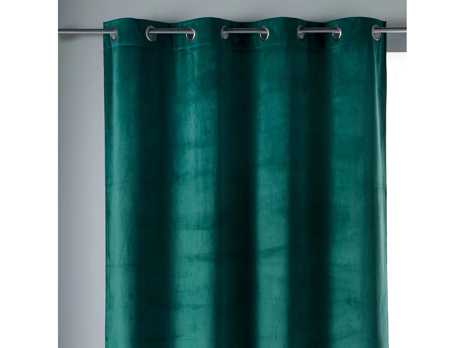 Rideau à Œillets "Velvetine" 140x240cm Bleu Pétrole