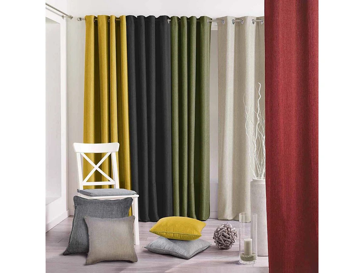 Rideau à Œillets "Newton" 140x260cm Charbon