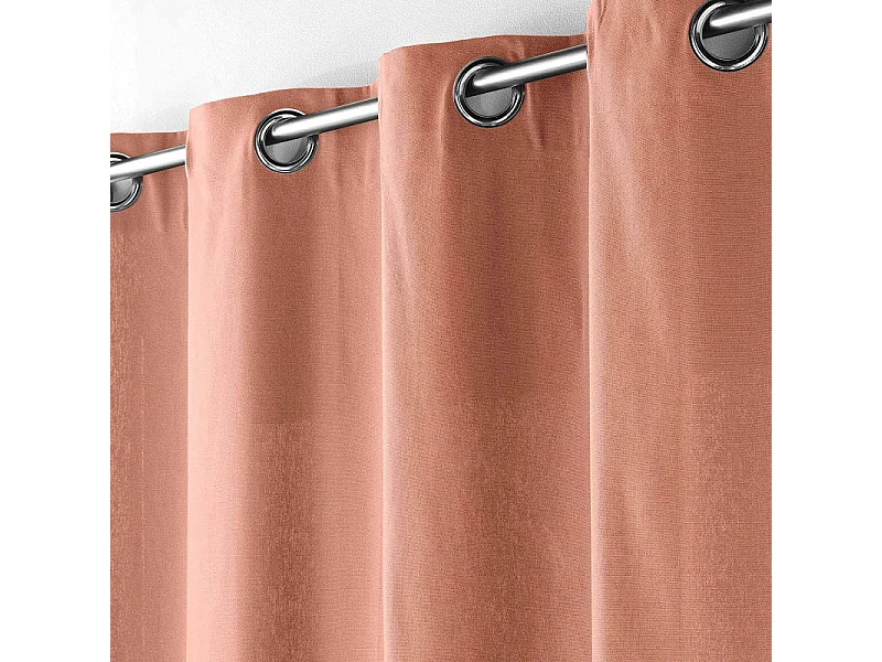 Rideau à Œillets "Panama" 140x240cm Rose Poudré