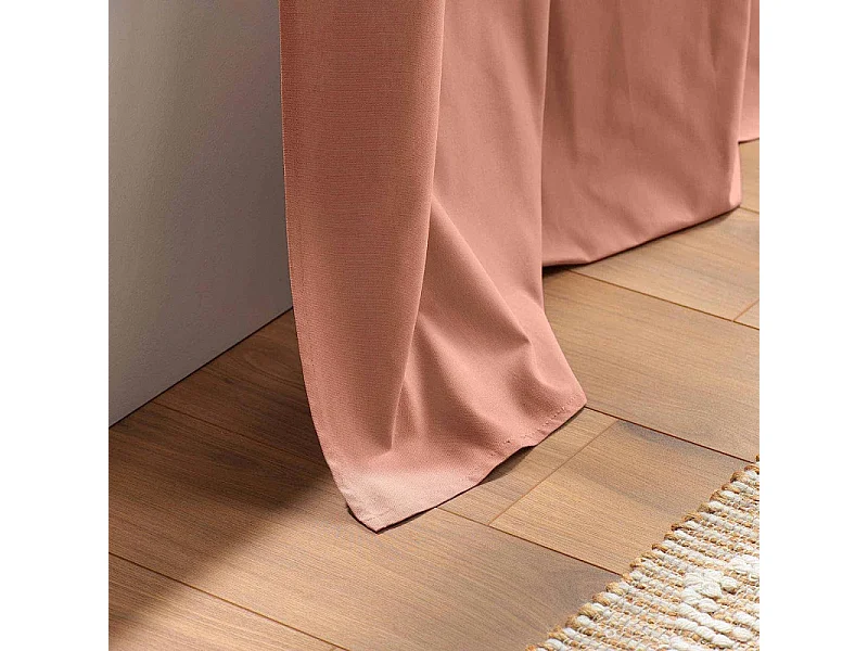 Rideau à Œillets "Panama" 140x240cm Rose Poudré