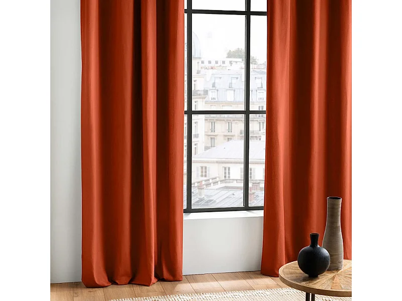 Rideau à Œillets "Panama" 140x240cm Terracotta