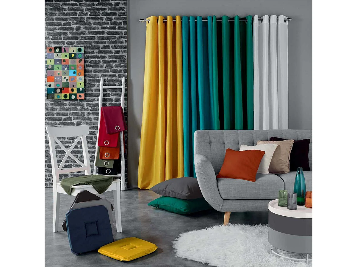 Rideau à Œillets "Panama" 140x240cm Terracotta