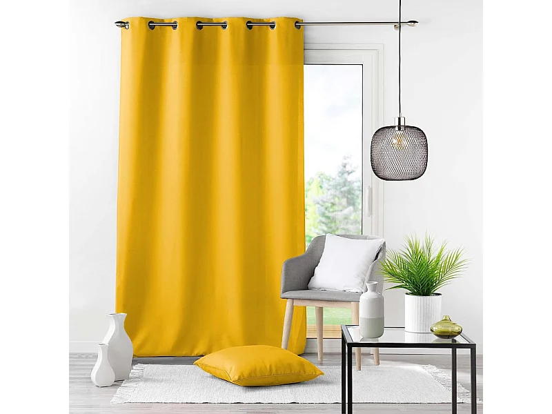 Rideau à Oeillets "Essentiel" 140x280cm Miel