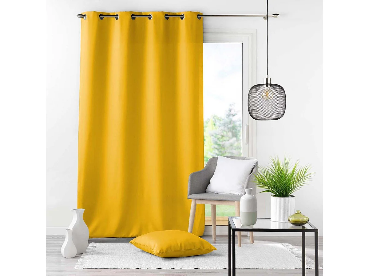 Rideau à Oeillets "Essentiel" 140x280cm Miel