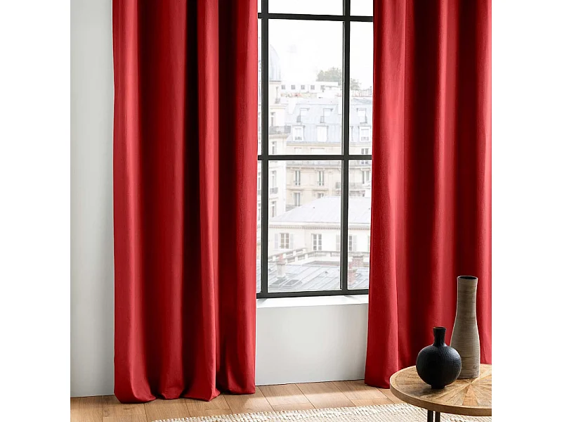 Rideau à Oeillets "Panama" 140x240cm Rouge
