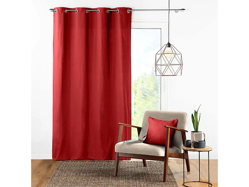 Rideau à Oeillets "Panama" 140x240cm Rouge