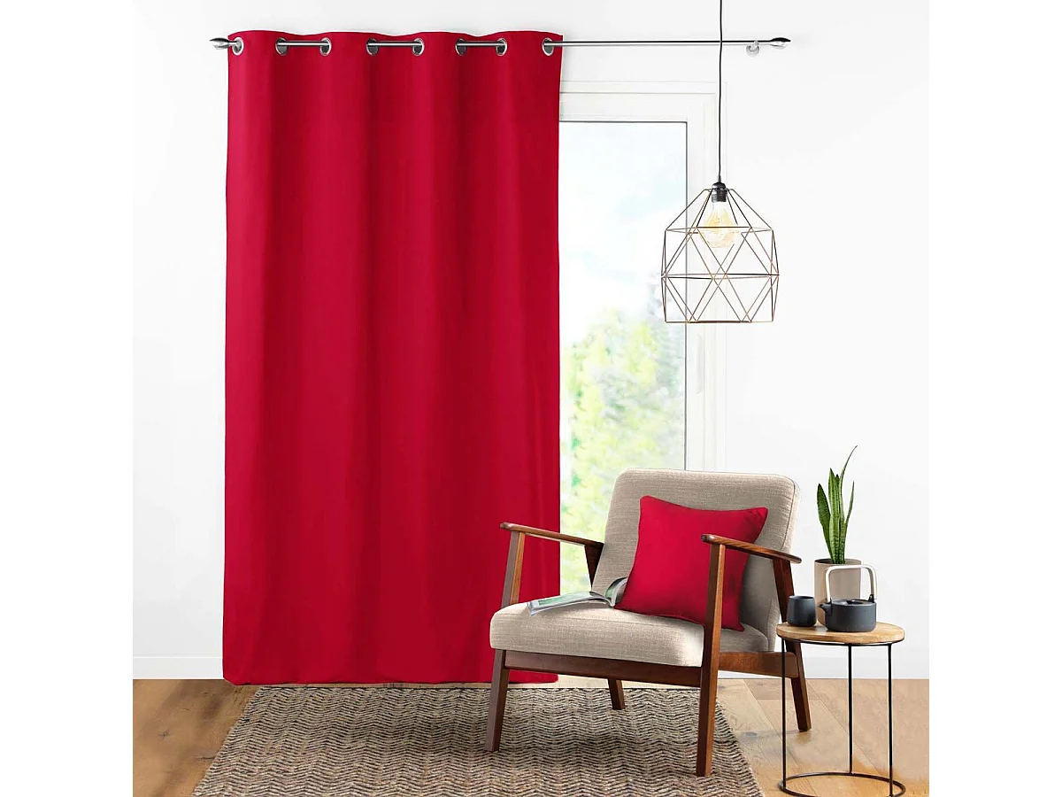 Rideau à Oeillets "Panama" 140x240cm Rouge