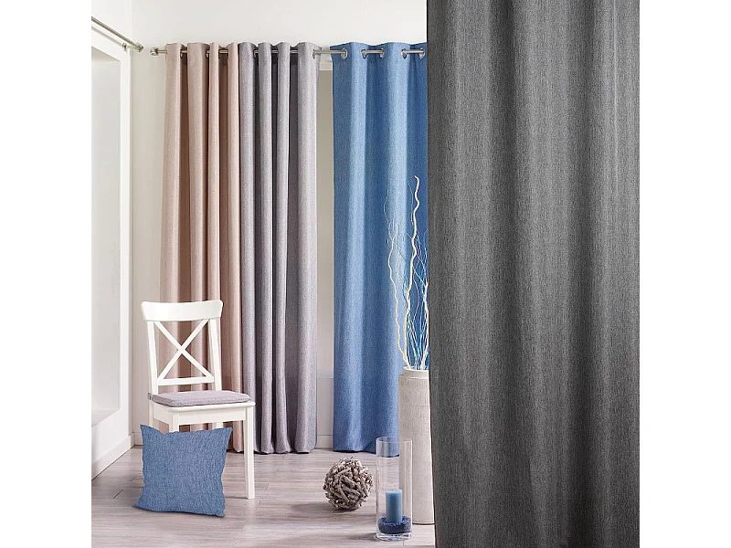 Rideau à Oeillets "Newton" 140x260cm Gris Anthracite