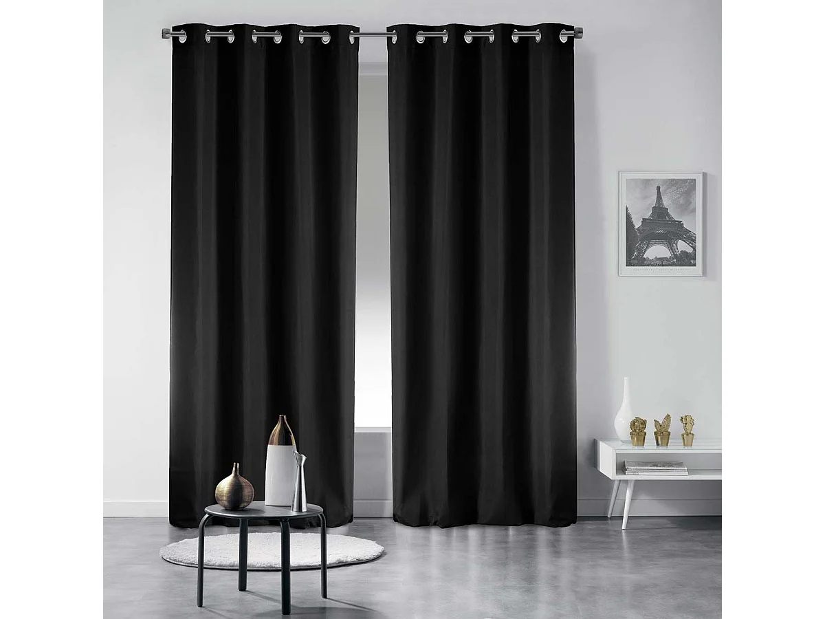 Cortina esencial lisa con ollaos