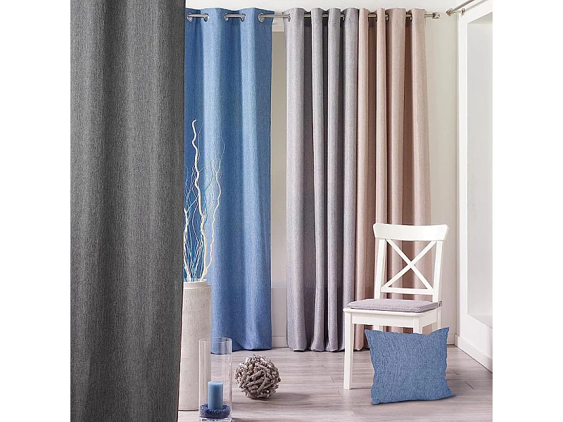 Rideau à Oeillets "Newton" 140x260cm Gris