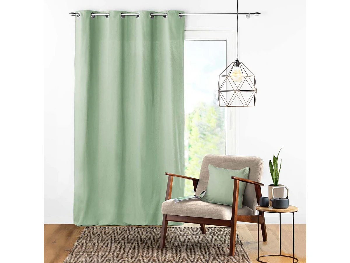 Rideau à Œillets "Panama" 140x240cm Sauge