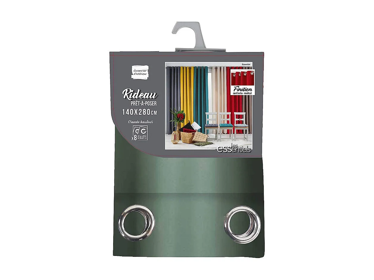 Rideau à Oeillets "Essentiel" 140x280cm Kaki