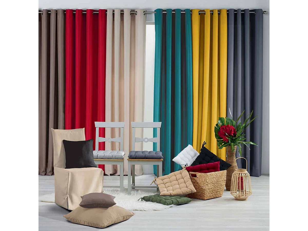 Rideau à Oeillets "Essentiel" 140x280cm Kaki