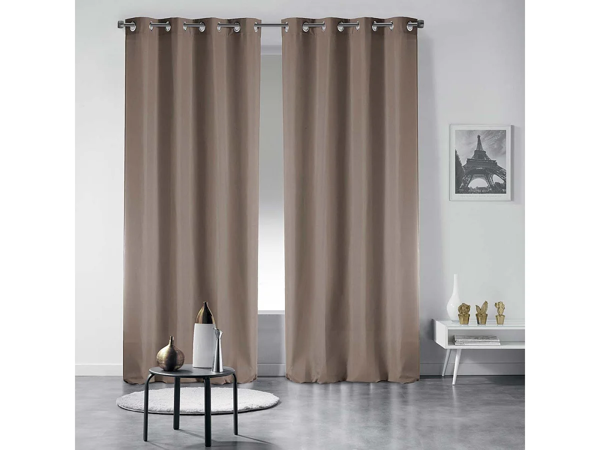 Rideau à Oeillets "Essentiel" 140x280cm Taupe