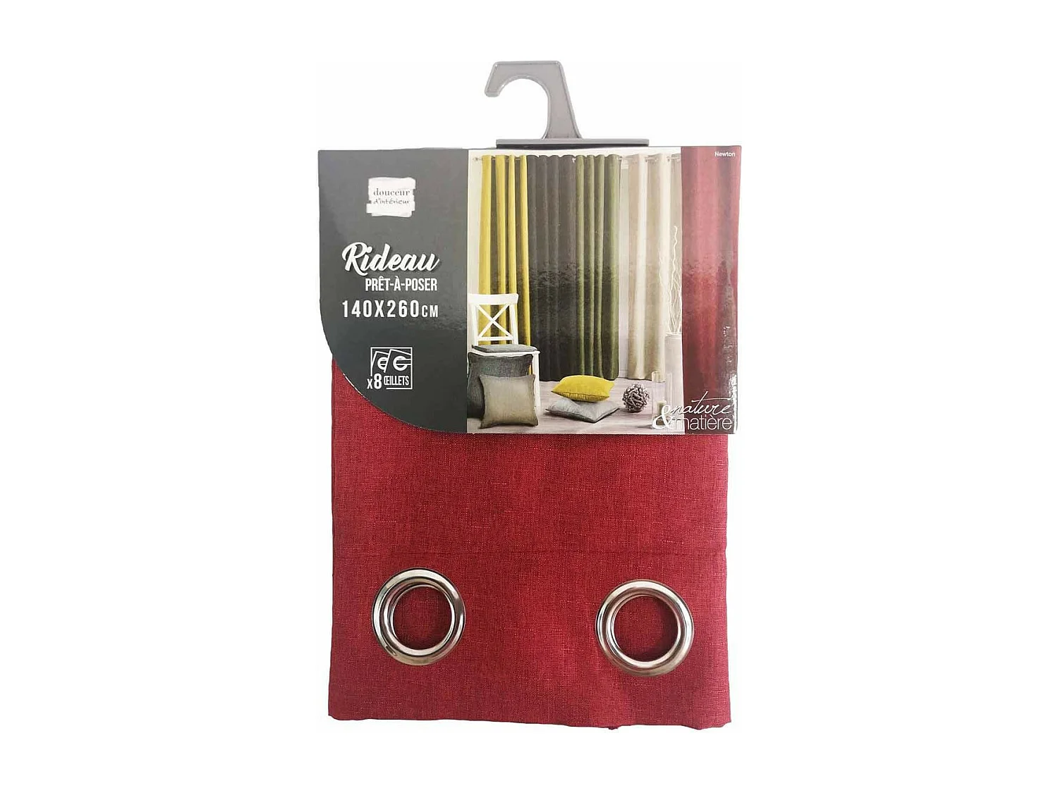Rideau à Œillets "Newton" 140x260cm Carmin