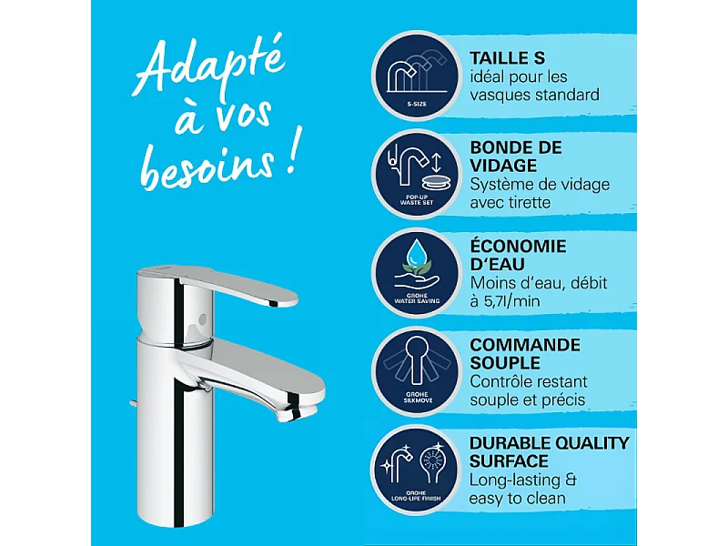 GROHE - Mitigeur monocommande Lavabo - Taille S