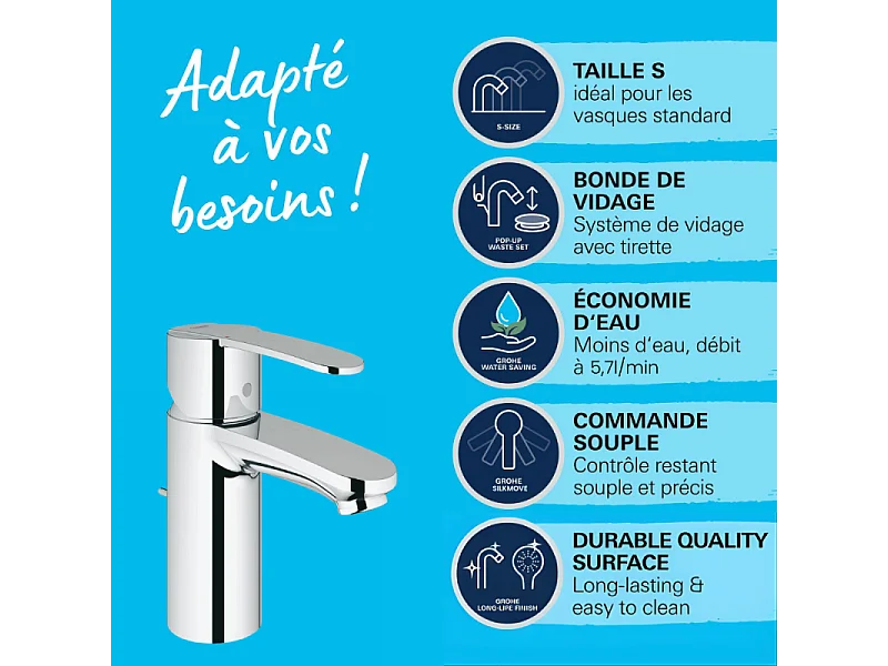 GROHE - Mitigeur monocommande Lavabo - Taille S