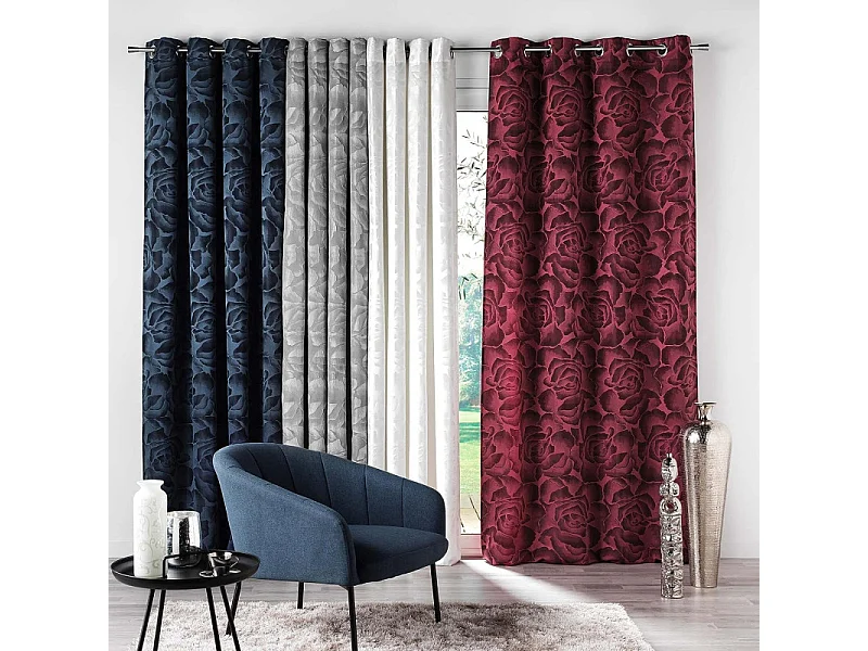 Rideau à Œillets "Rosalina" 140x260cm Bleu Navy