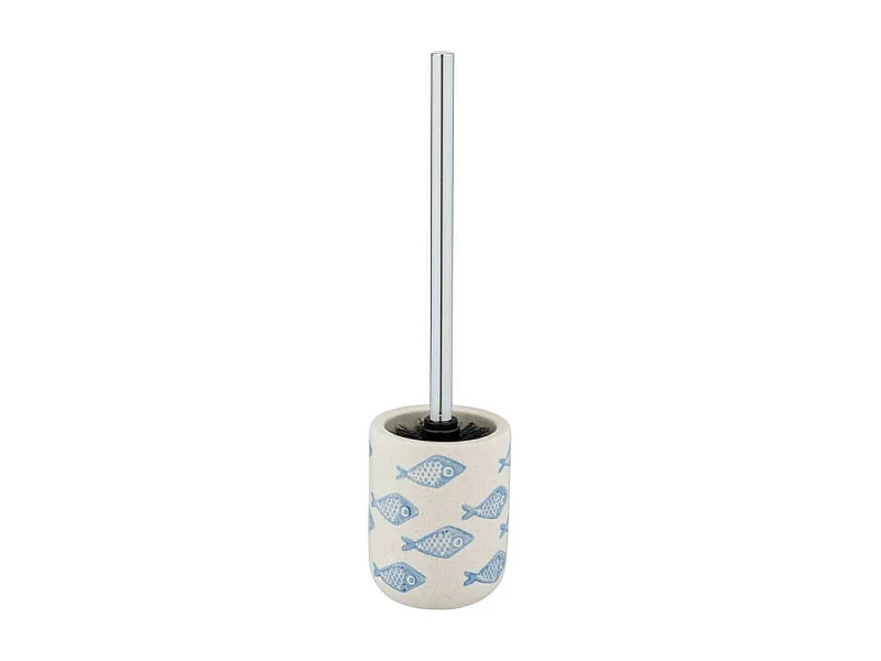 Brosse de WC en céramique avec motif poissons "Aquamarin" - Bleu - D 10 x H 40 cm