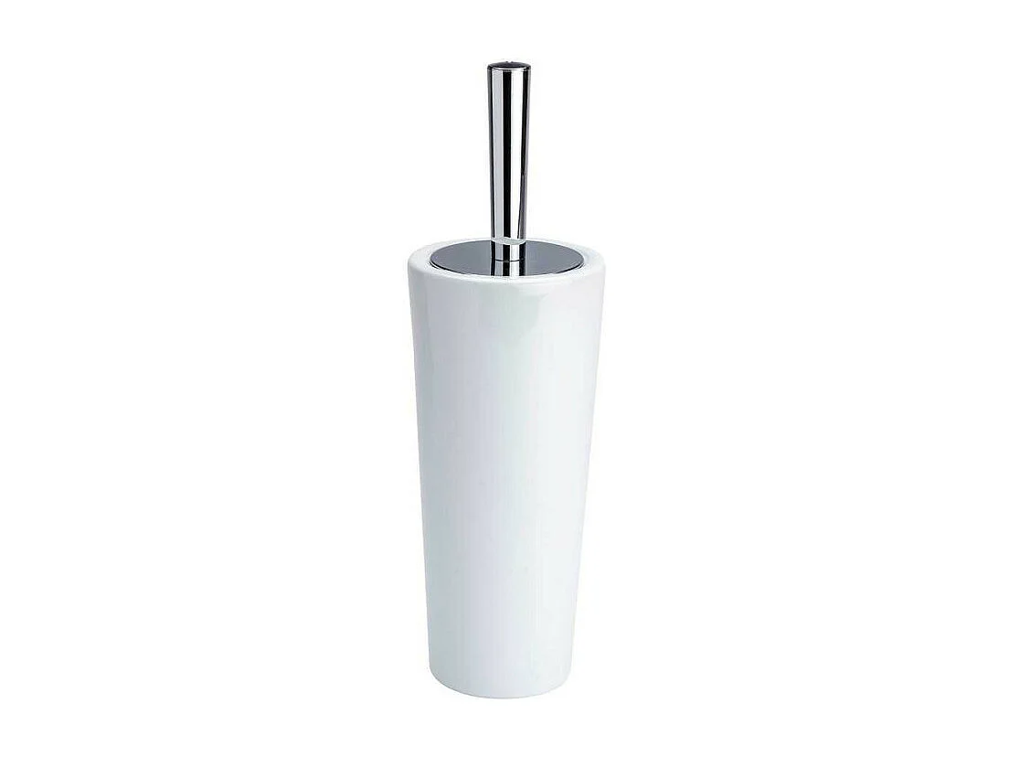 Ensemble brosse WC en céramique "Coni" - Blanc - D 11,5 x H 37 cm