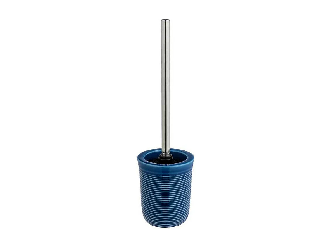 Ensemble brosse WC en céramique "Sada" - Bleu - D 12 x H 38 cm