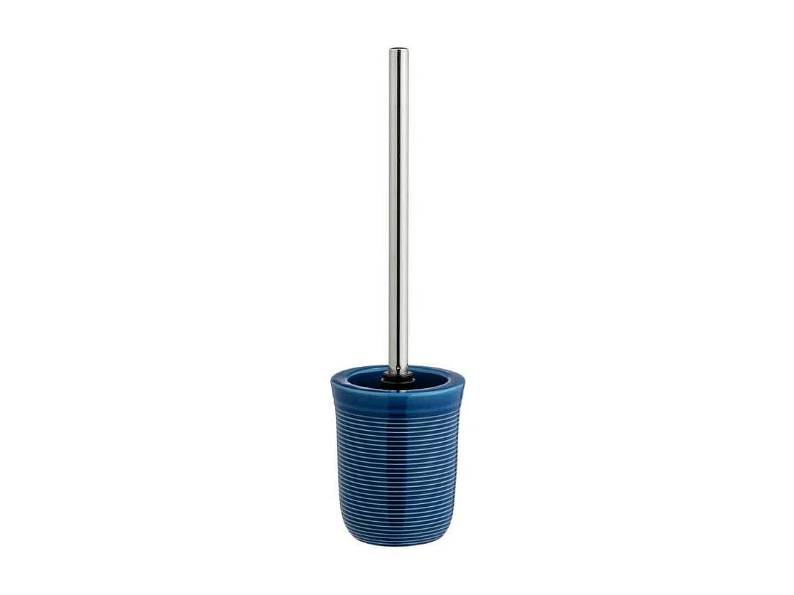 Ensemble brosse WC en céramique "Sada" - Bleu - D 12 x H 38 cm