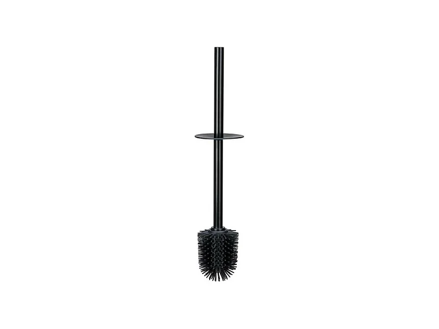 Brosse de WC en céramique "Casoli" - Noir - D 9,1 x H 40 cm