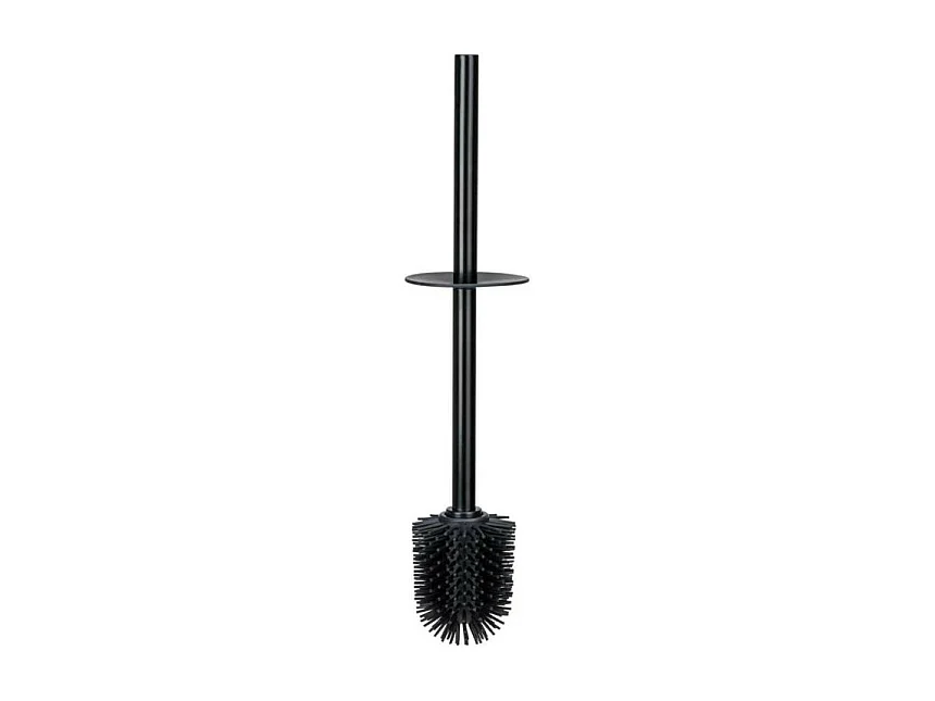 Brosse de WC en céramique "Casoli" - Noir - D 9,1 x H 40 cm