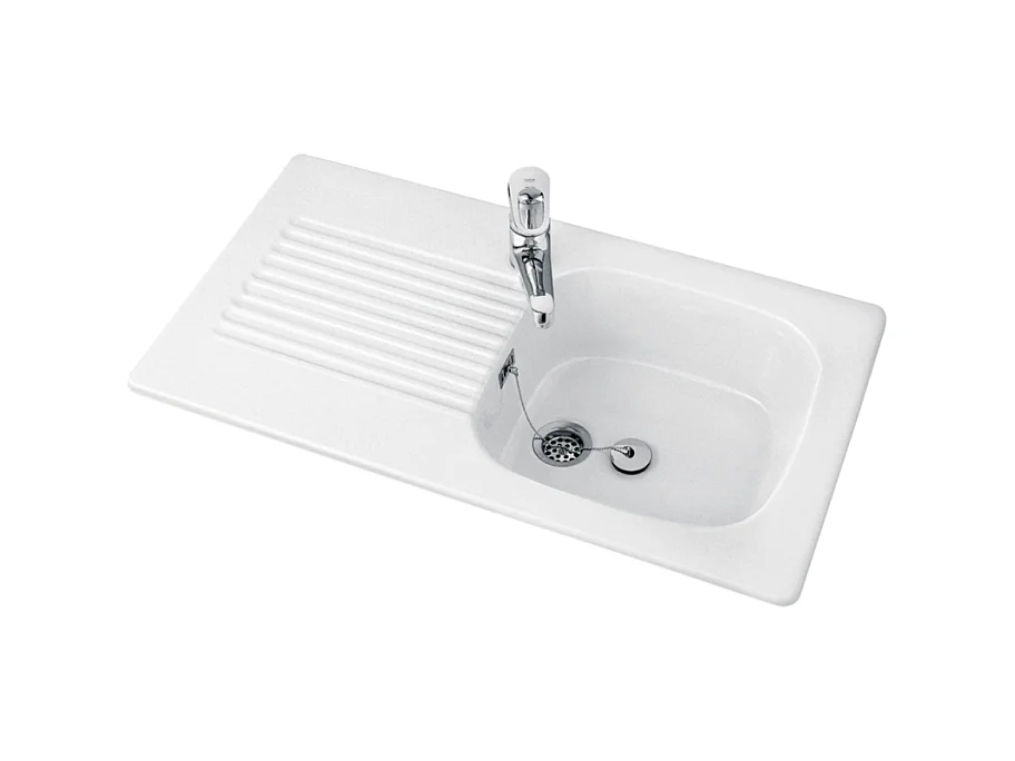 Evier avec 1 bac VILLEROY ET BOCH Tudor blanc 92 x 51 cm