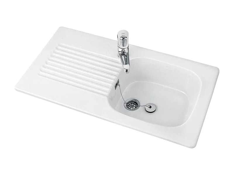 Evier avec 1 bac VILLEROY ET BOCH Tudor blanc 92 x 51 cm