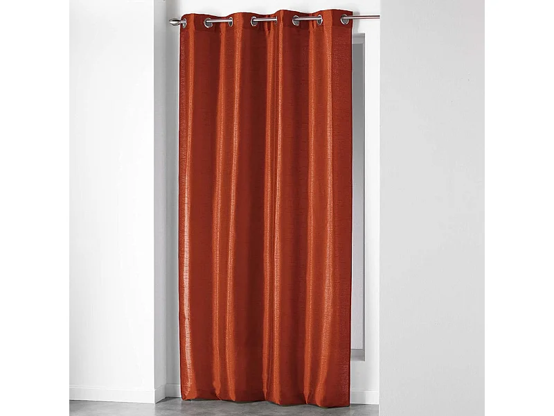 Rideau à Œillets "Shantung Steel" 140x240cm Terracotta