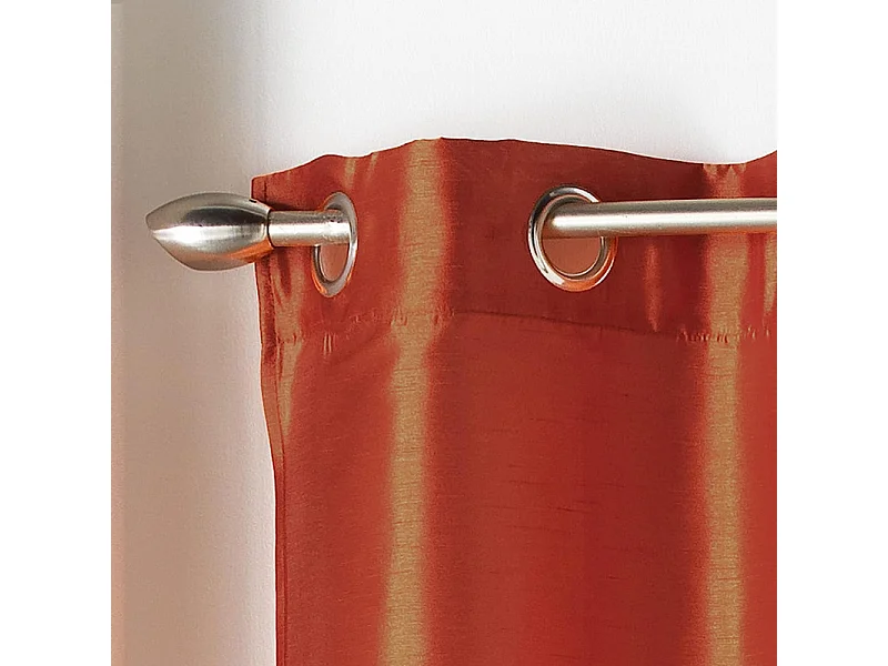 Rideau à Œillets "Shantung Steel" 140x240cm Terracotta