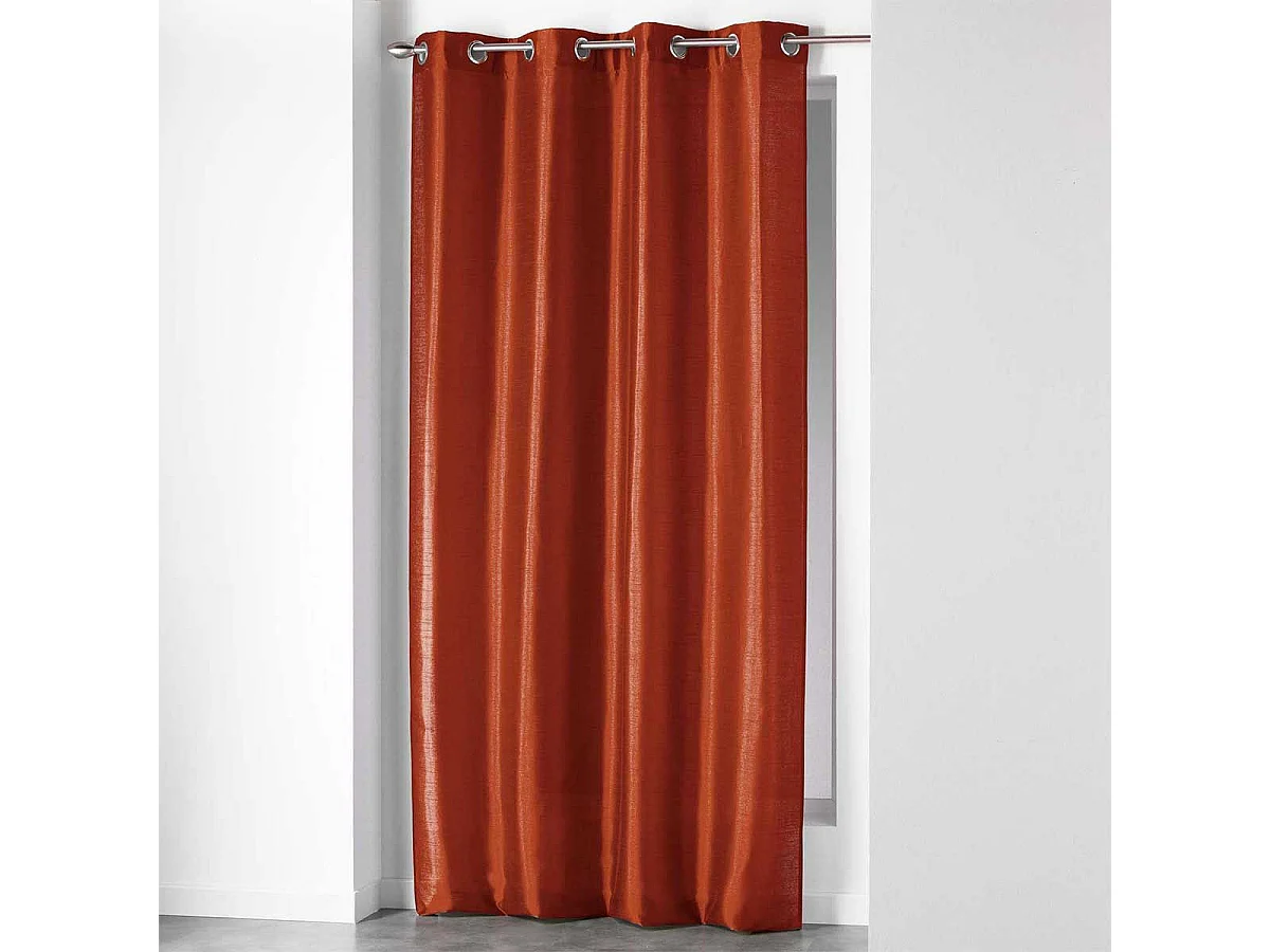 Rideau à Œillets "Shantung Steel" 140x240cm Terracotta
