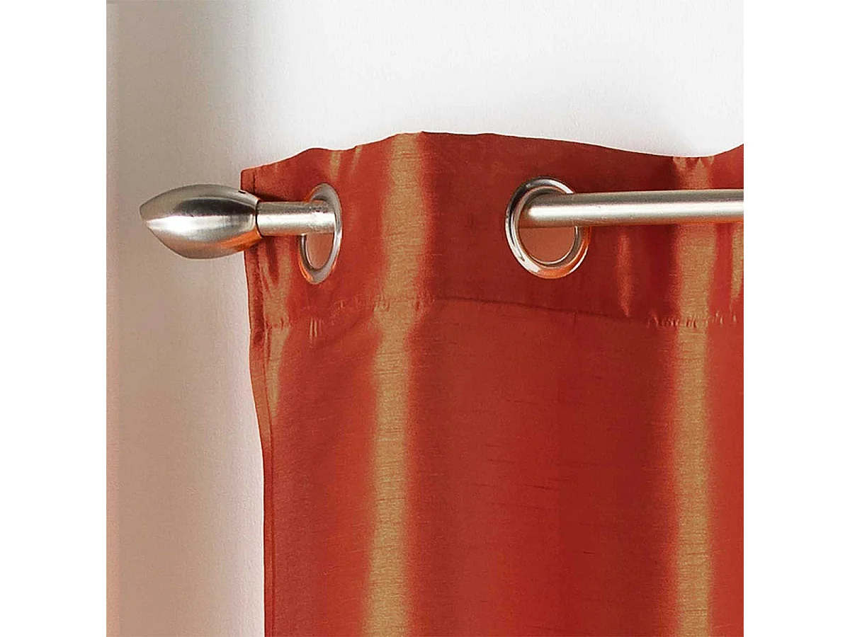 Rideau à Œillets "Shantung Steel" 140x240cm Terracotta