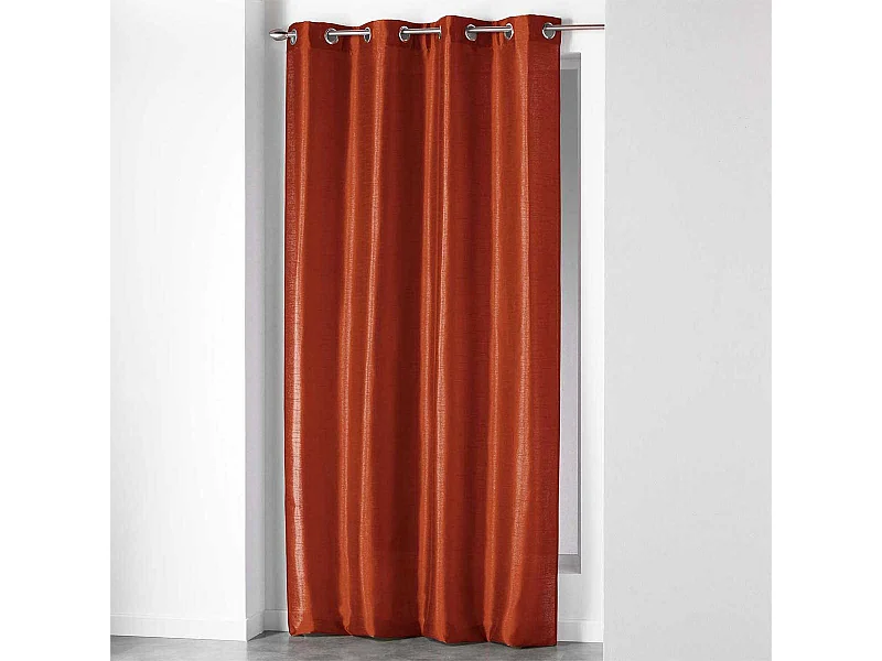 Rideau à Œillets "Shantung Steel" 140x240cm Terracotta