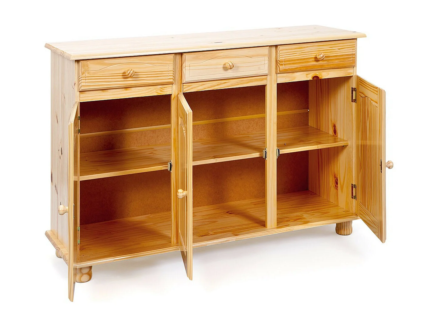 Bahut 3 Portes Pin Massif "Abaco" 130cm Naturel