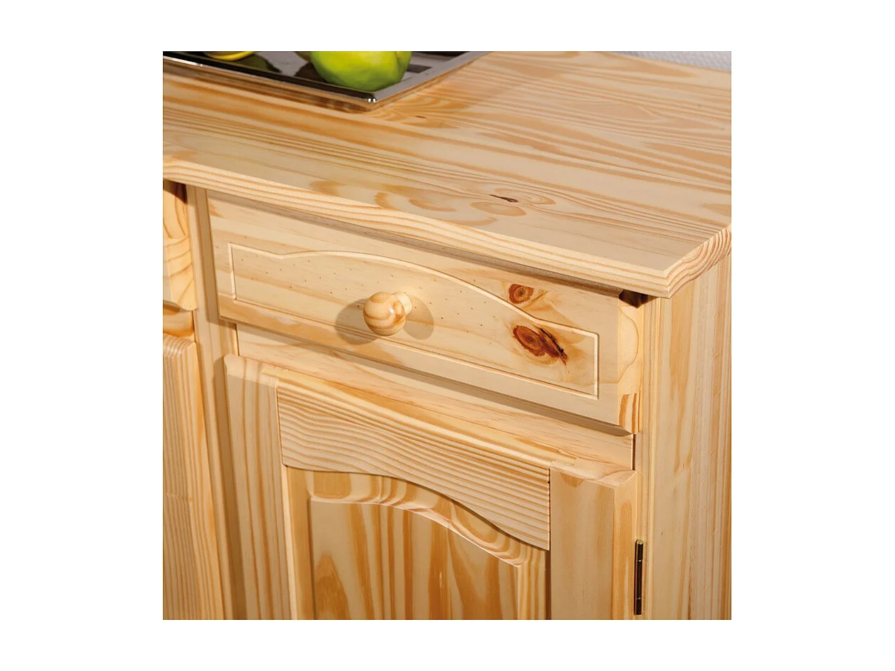 Bahut 3 Portes Pin Massif "Abaco" 130cm Naturel