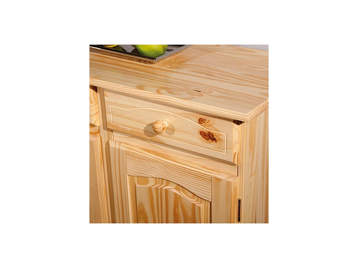 Bahut 3 Portes Pin Massif "Abaco" 130cm Naturel