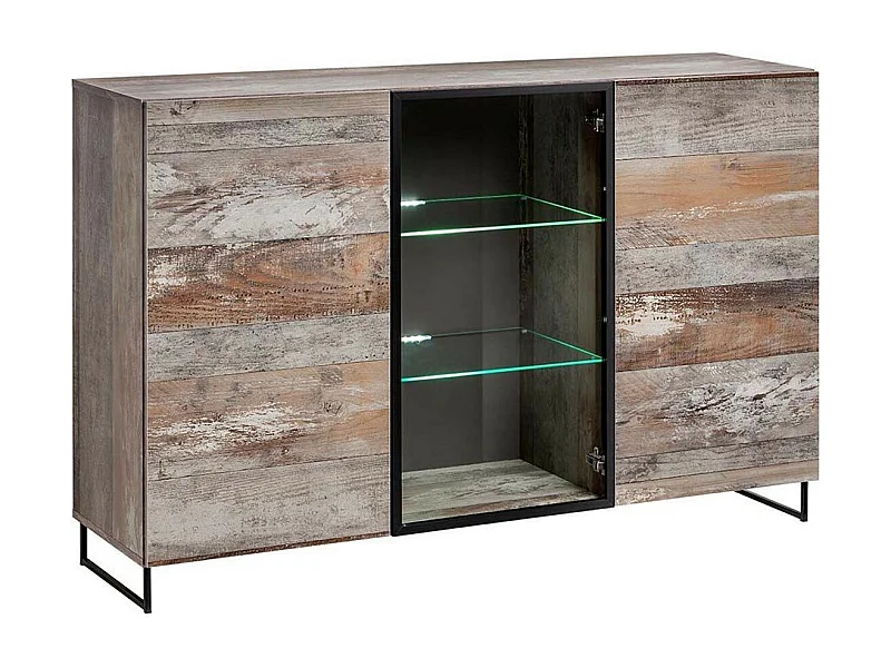 Bahut Design 2 Portes "Plank" 150cm Naturel