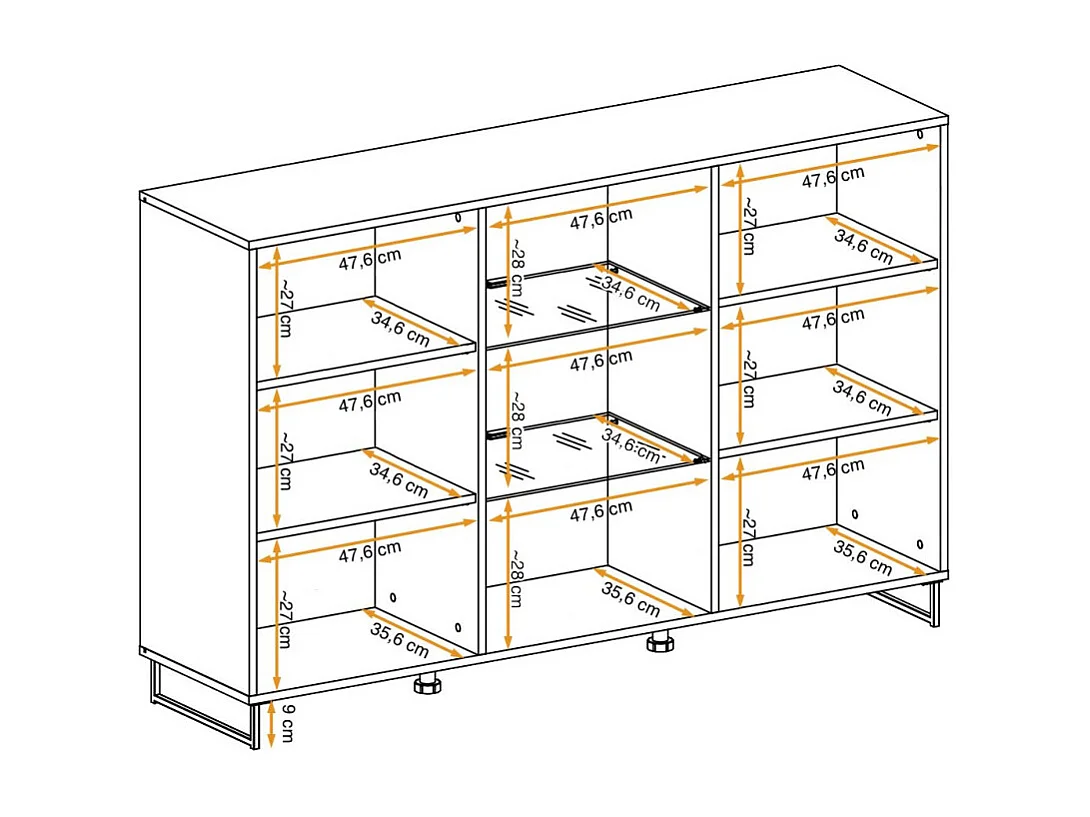 Bahut Design 2 Portes "Plank" 150cm Naturel