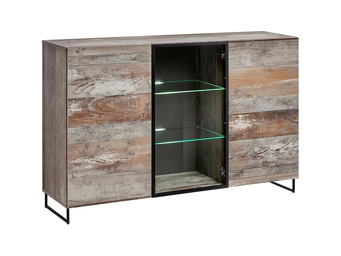 Bahut Design 2 Portes "Plank" 150cm Naturel