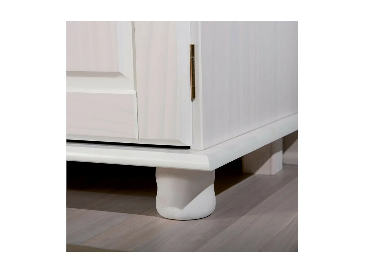 Bahut Bas en Bois Massif "Alienor" 130cm Blanc