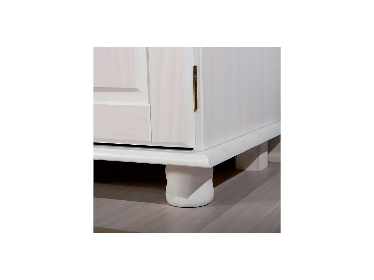 Bahut Bas en Bois Massif "Alienor" 130cm Blanc