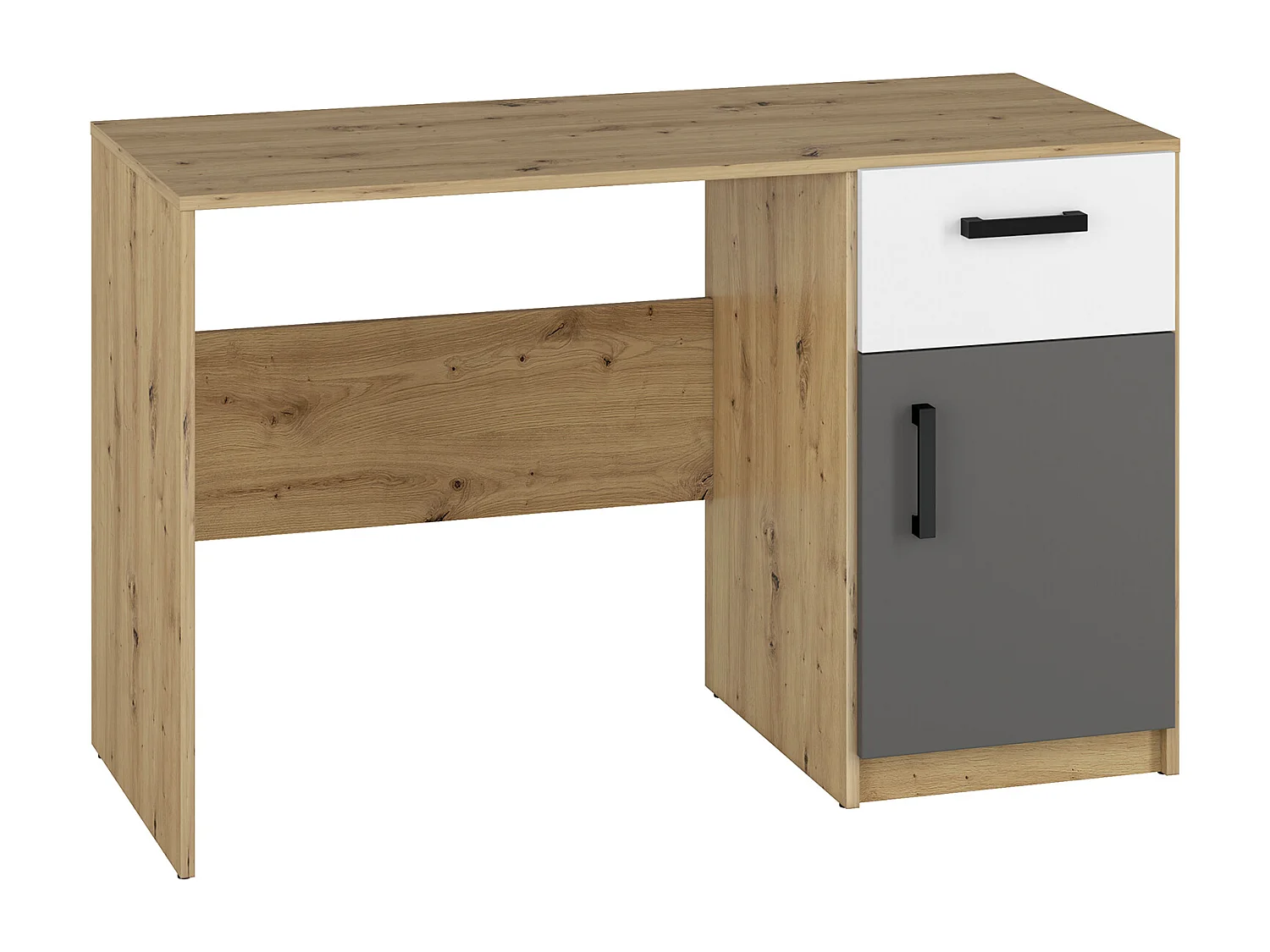 SCHREIBTISCH Fini Artisan Eiche / weiß / anthrazit 120 / 53 / 76cm