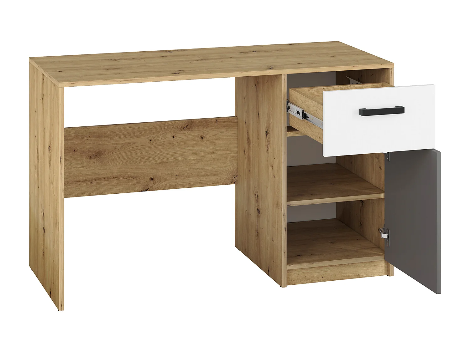 SCHREIBTISCH Fini Artisan Eiche / weiß / anthrazit 120 / 53 / 76cm